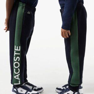 Lacoste Boy's Logo Jogger Pants Colorblock Sweatpants Navy/Green Size 10 Years